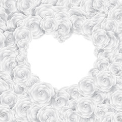 Obraz na płótnie Canvas White Roses - Wedding Aniversary Frame 21
