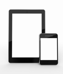 mobile phone, tablet with blank screen