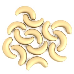 realistic 3d render of nut - cashew