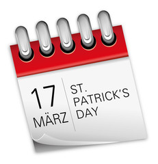 Kalender rot 17. März St. Patrick's Day Irland