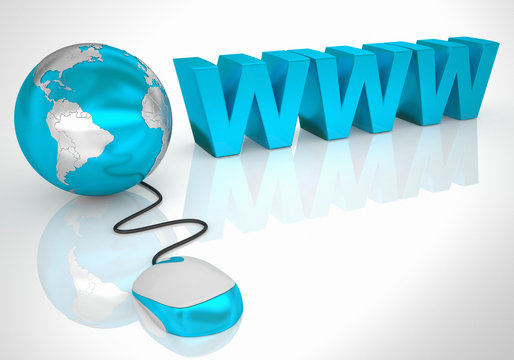 globe plug in mouse and internet concept