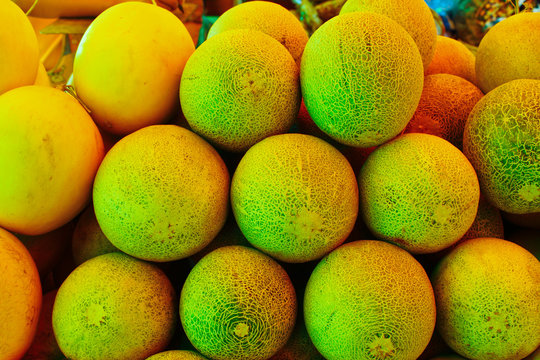 Fresh melon from organic farm in local market,Thailand