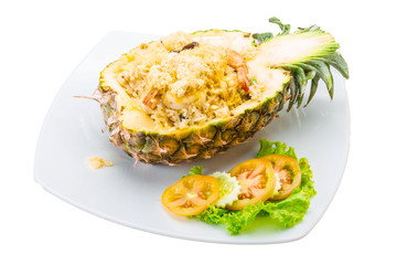 Pineapple salad with seafood
