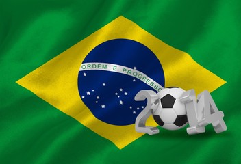 Fototapeta premium World cup 2014 with brasil flag