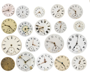 alte antike Uhren, Zifferblätter, Tachenuhren