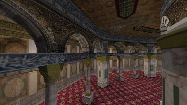 Animation of Dome of the Rock interior in Jerusalem