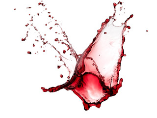 Red wine splash with drops