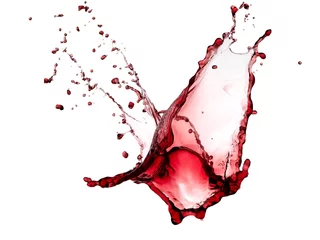 Foto op Canvas Rode wijn splash met druppels © Mariyana M