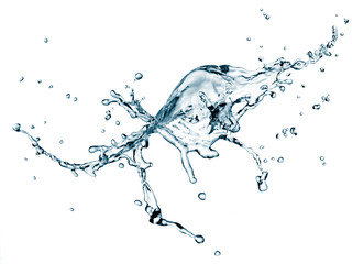 Water splash with drops