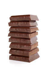 Stack of chocolate pieces