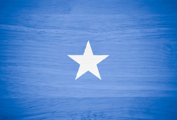 Somalia flag on wood texture