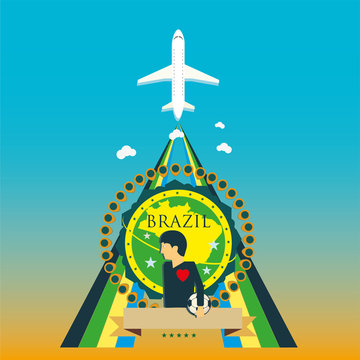 travel Brazil vector illustration