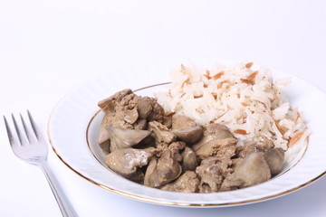 chicken livers and rice