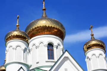 Fototapeta na wymiar fragment of orthodox church with domes