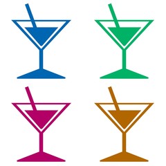 Verre à cocktail en 4 couleurs