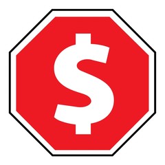 Dollar dans un panneau Stop