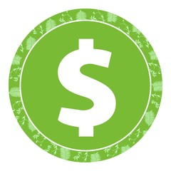 Dollar dans un panneau vert