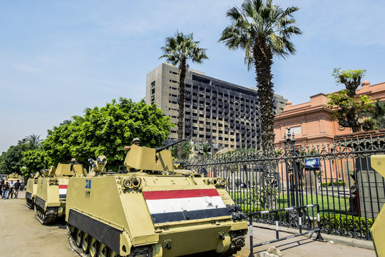 Armoured Vehicles And Soldiers In Front Of The National Museum I