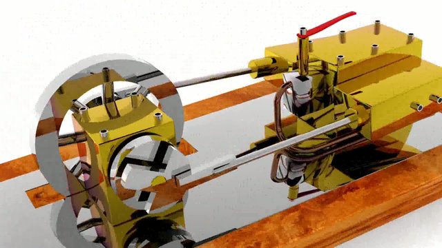 Laufende Dampfmaschine
