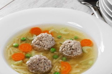 soup with meatballs