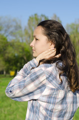 portrait of a beautiful girl on the nature