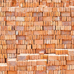 Obraz premium Stack of red brick