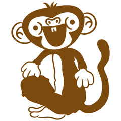 Süßer kleiner sitzender Affe