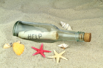 Message in a glass bottle