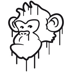 Cool Affen Kopf Graffiti