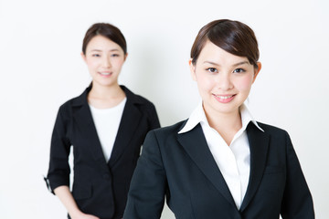 asian businesswomen on white background