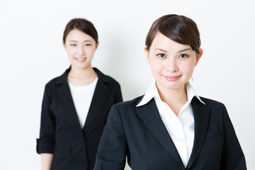 asian businesswomen on white background