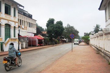 Road in Luang Prabang City at Loas