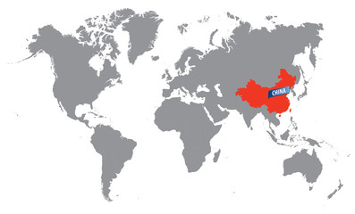 vector mape of world and china