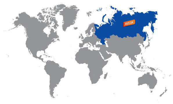 vector mape of world and russia