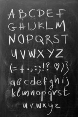 Alphabet on blackboard