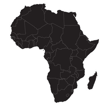 black vector mape of africa