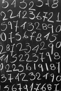 Numbers on blackboard