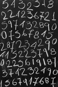 Numbers on blackboard