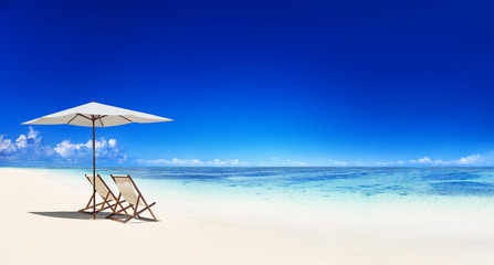 Deck Chair on the Trapical Beach