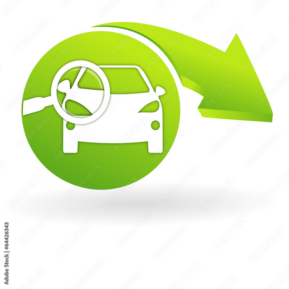 Poster contrôle technique automobile sur web symbole vert