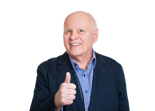 Senior Happy Man Showing Thumbs Up Hand Gesture