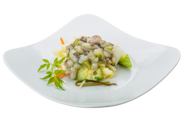 Raw octopus salad
