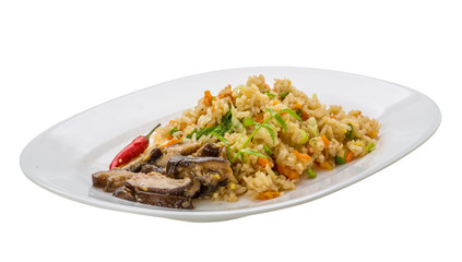 Fried rice with mushrooms