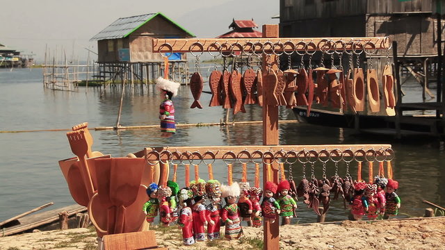 Souvenirs made by local people in Nyaungshwe (Inle lake region).