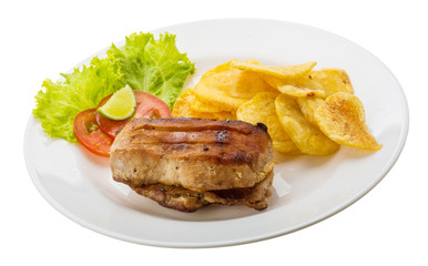 Grilled pork with potato