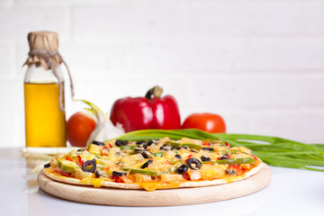 Tasty pizza with vegetables