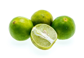 Citrus lime fruit isolated on white background