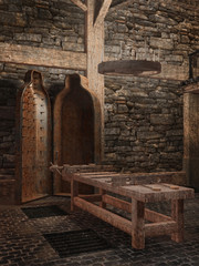 Średniowieczna sala tortur - obrazy, fototapety, plakaty