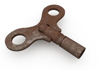 Digitally generated rusty old key