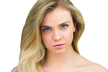 Naklejka premium Serious blonde natural beauty